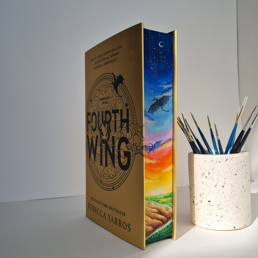 Pre-Order - Fourth Wing by Rebecca Yarros Hand Painted Custom Fore Edge Book